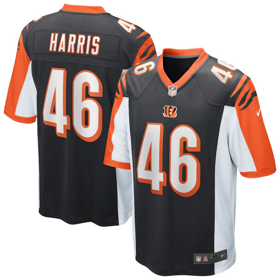 Men Cincinnati Bengals 46 Clark Harris Nike Black Game Player NFL Jersey